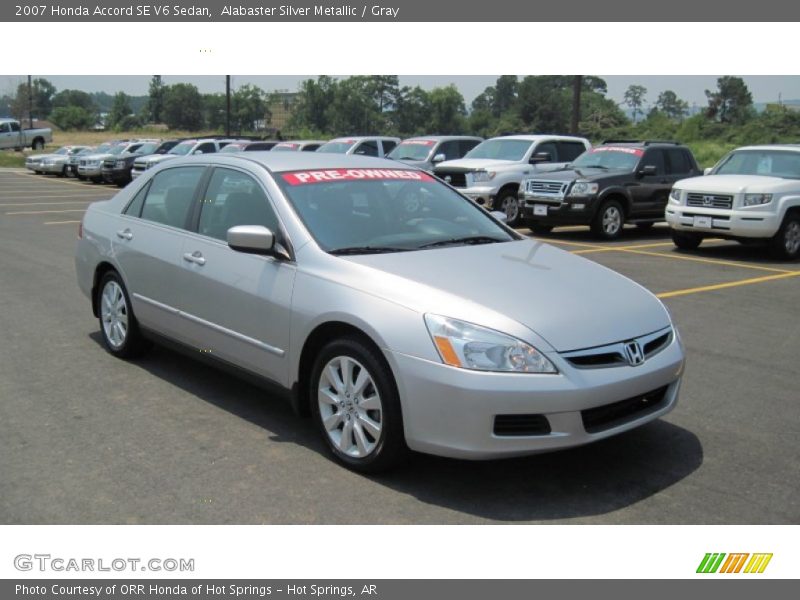 Alabaster Silver Metallic / Gray 2007 Honda Accord SE V6 Sedan