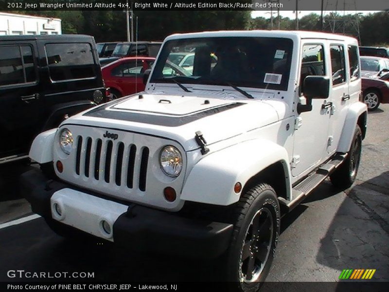 Bright White / Altitude Edition Black/Radar Red Stitch 2012 Jeep Wrangler Unlimited Altitude 4x4