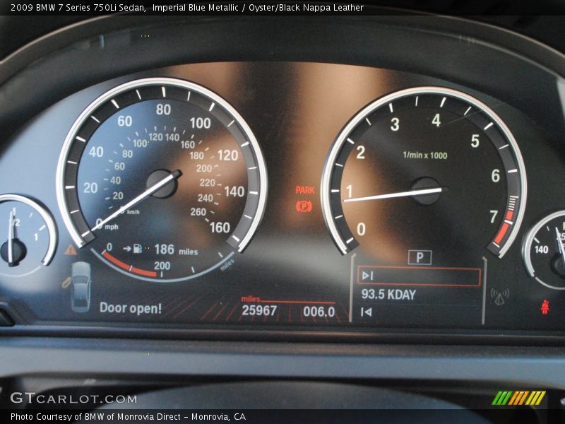 Imperial Blue Metallic / Oyster/Black Nappa Leather 2009 BMW 7 Series 750Li Sedan