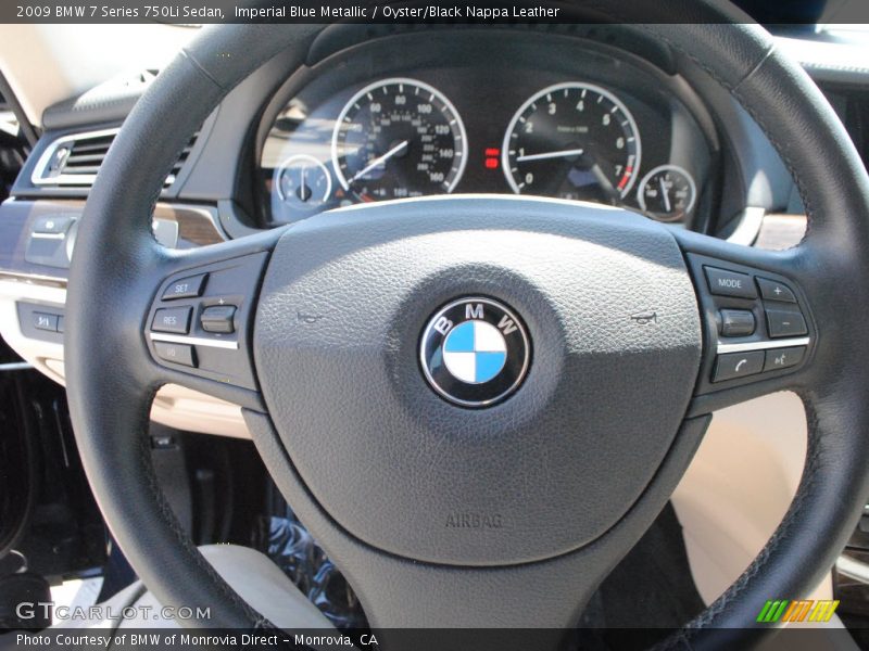 Imperial Blue Metallic / Oyster/Black Nappa Leather 2009 BMW 7 Series 750Li Sedan