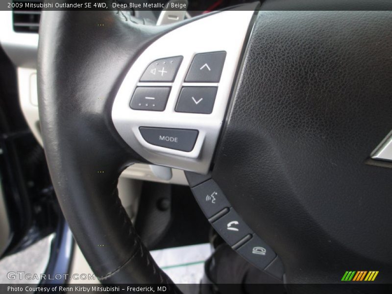 Controls of 2009 Outlander SE 4WD