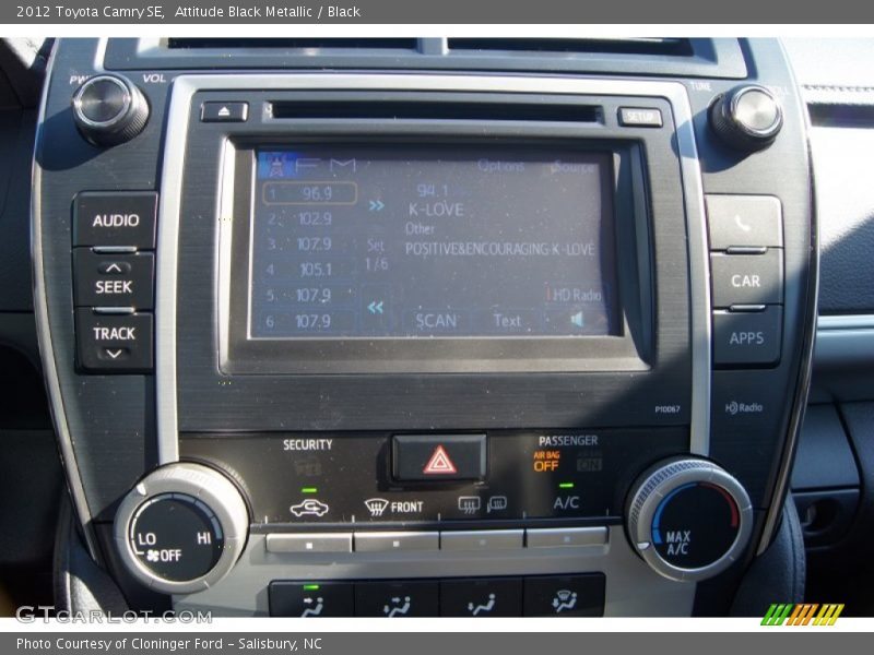 Attitude Black Metallic / Black 2012 Toyota Camry SE