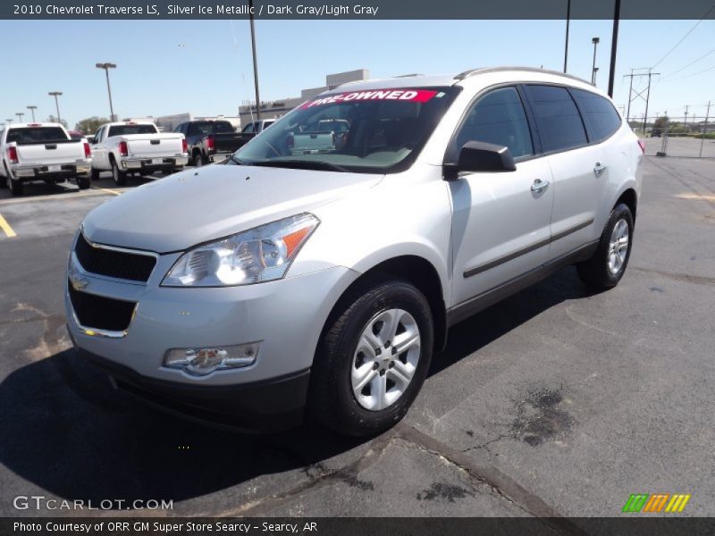 Silver Ice Metallic / Dark Gray/Light Gray 2010 Chevrolet Traverse LS