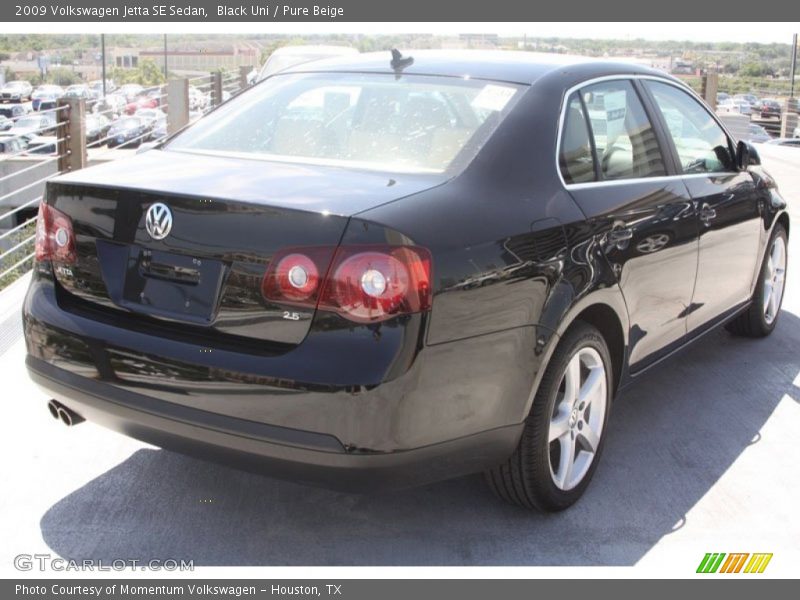 Black Uni / Pure Beige 2009 Volkswagen Jetta SE Sedan