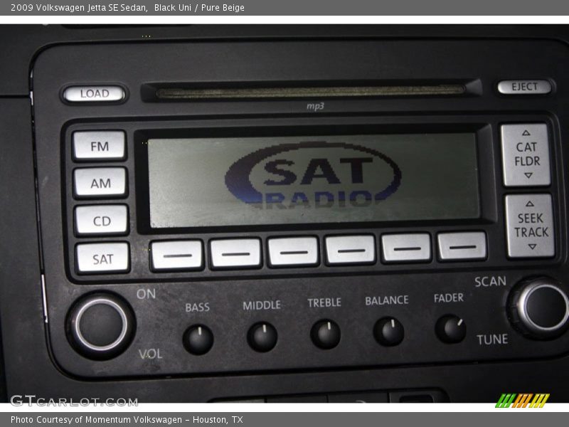 Black Uni / Pure Beige 2009 Volkswagen Jetta SE Sedan