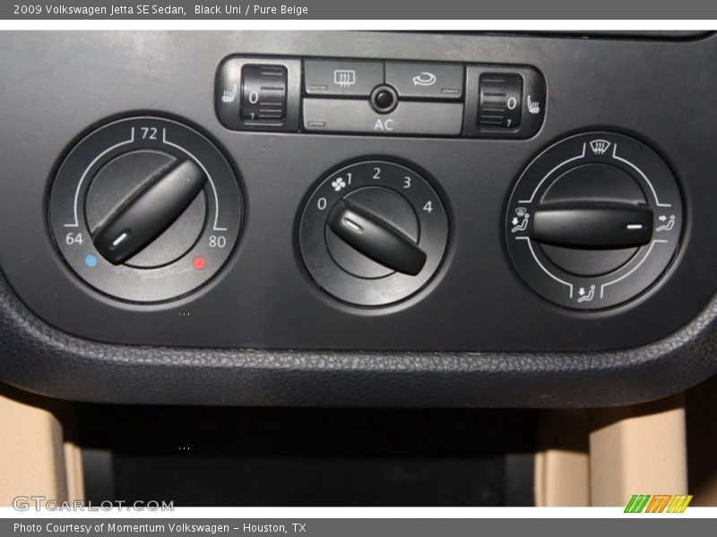 Black Uni / Pure Beige 2009 Volkswagen Jetta SE Sedan