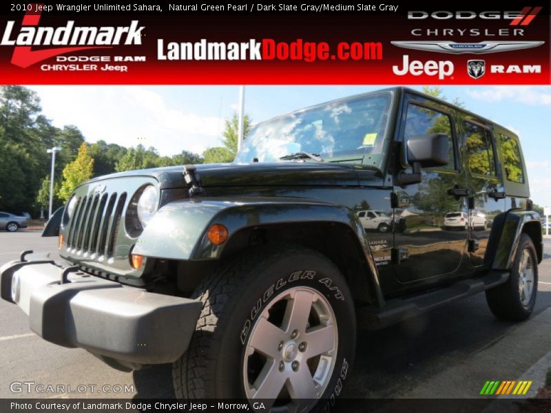 Natural Green Pearl / Dark Slate Gray/Medium Slate Gray 2010 Jeep Wrangler Unlimited Sahara