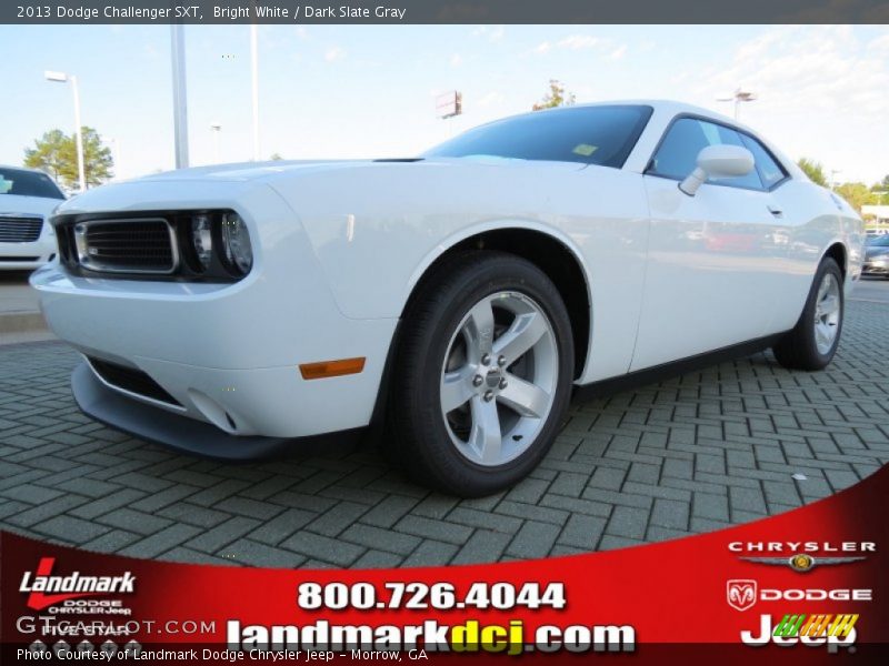 Bright White / Dark Slate Gray 2013 Dodge Challenger SXT