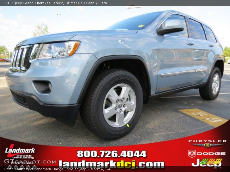 Winter Chill Pearl / Black 2013 Jeep Grand Cherokee Laredo
