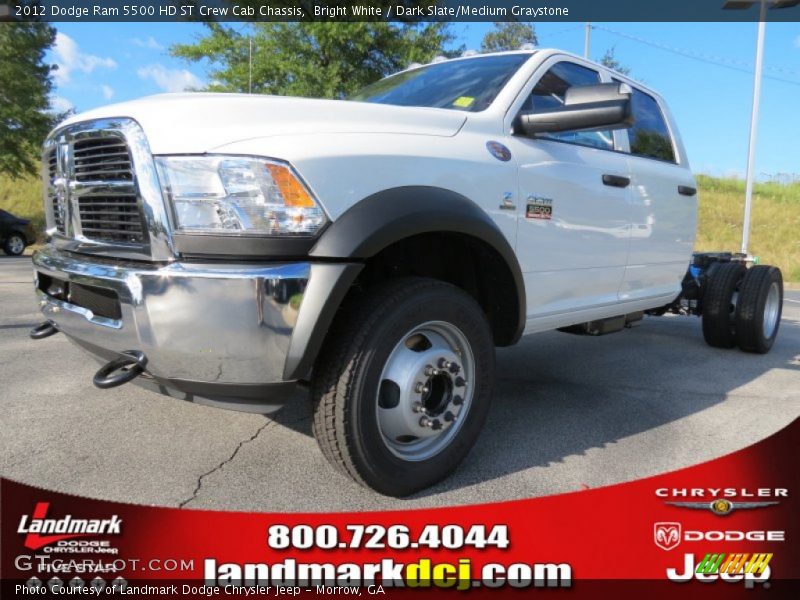 Bright White / Dark Slate/Medium Graystone 2012 Dodge Ram 5500 HD ST Crew Cab Chassis