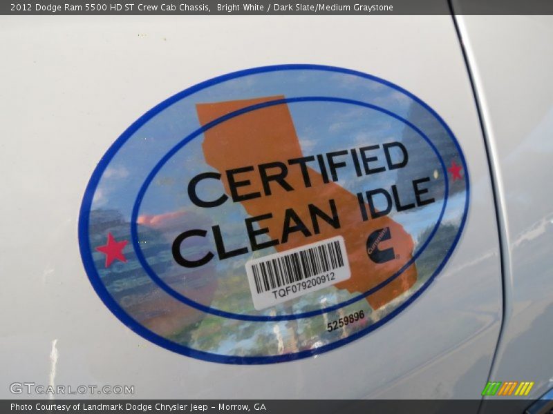 Bright White / Dark Slate/Medium Graystone 2012 Dodge Ram 5500 HD ST Crew Cab Chassis