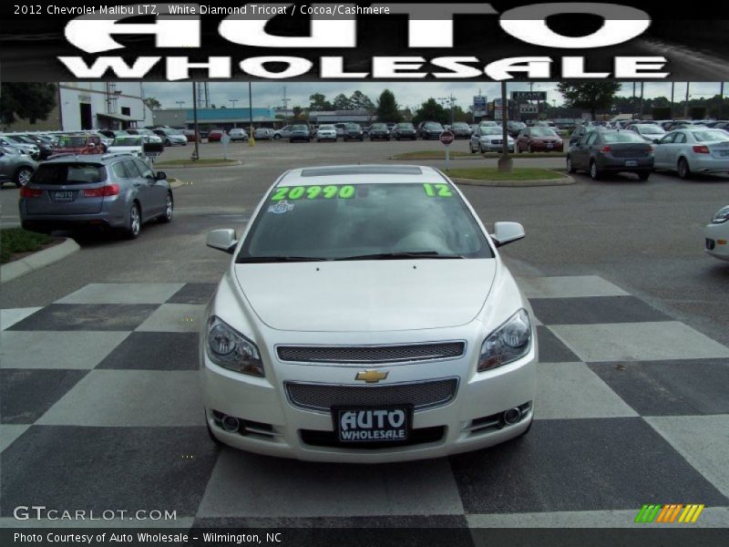 White Diamond Tricoat / Cocoa/Cashmere 2012 Chevrolet Malibu LTZ