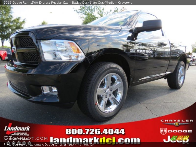 Black / Dark Slate Gray/Medium Graystone 2012 Dodge Ram 1500 Express Regular Cab