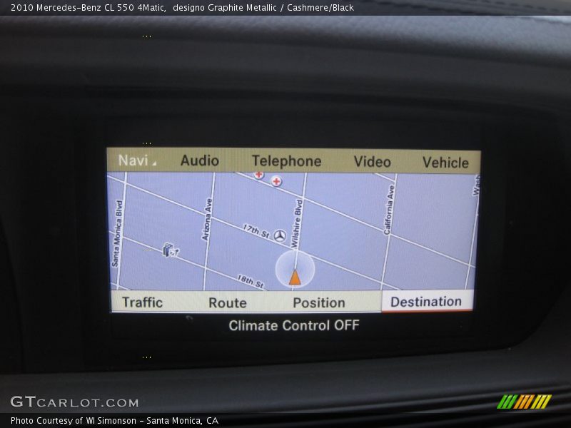 Navigation of 2010 CL 550 4Matic