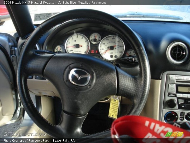 Sunlight Silver Metallic / Parchment 2004 Mazda MX-5 Miata LS Roadster