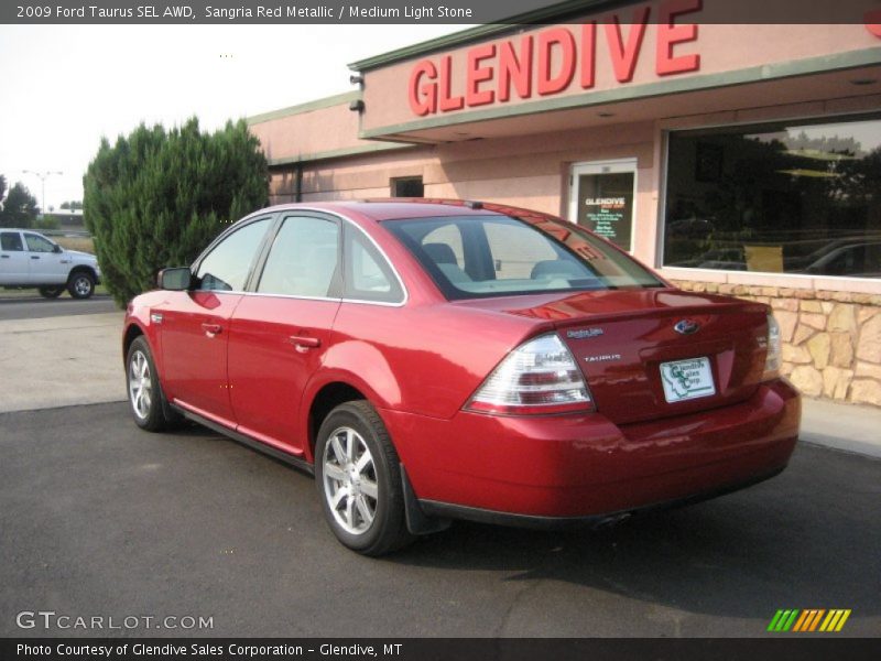 Sangria Red Metallic / Medium Light Stone 2009 Ford Taurus SEL AWD