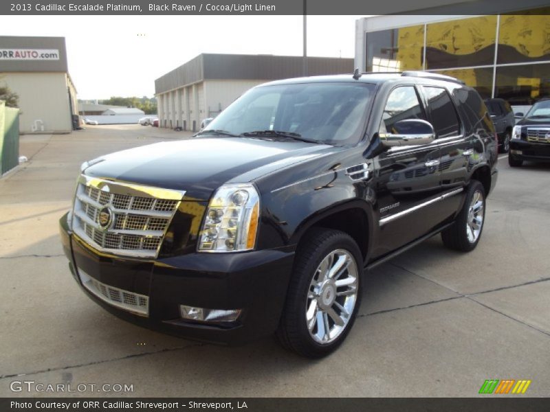 Black Raven / Cocoa/Light Linen 2013 Cadillac Escalade Platinum