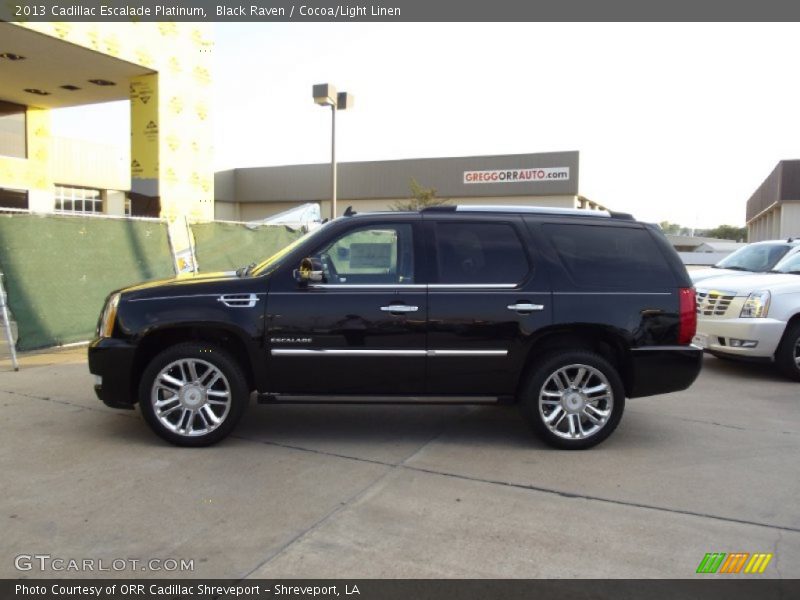 Black Raven / Cocoa/Light Linen 2013 Cadillac Escalade Platinum