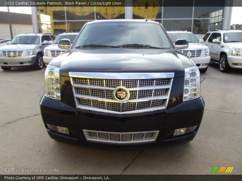 Black Raven / Cocoa/Light Linen 2013 Cadillac Escalade Platinum