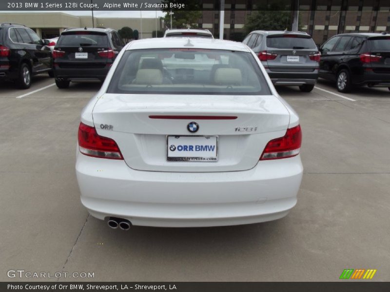 Alpine White / Savanna Beige 2013 BMW 1 Series 128i Coupe