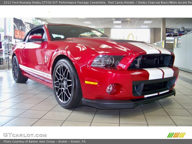 Red Candy Metallic / Shelby Charcoal Black/White Accent Recaro Sport Seats 2013 Ford Mustang Shelby GT500 SVT Performance Package Convertible