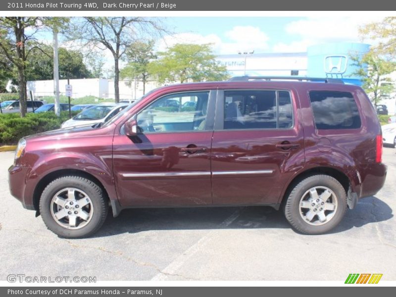 Dark Cherry Pearl / Beige 2011 Honda Pilot Touring 4WD