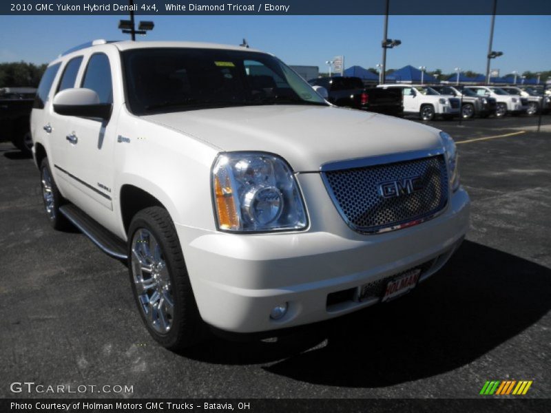 White Diamond Tricoat / Ebony 2010 GMC Yukon Hybrid Denali 4x4