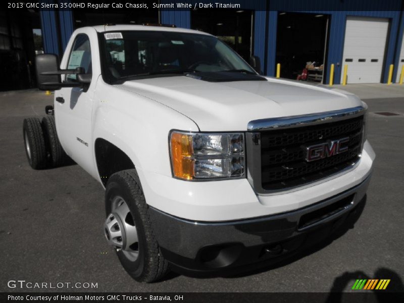 Summit White / Dark Titanium 2013 GMC Sierra 3500HD Regular Cab Chassis