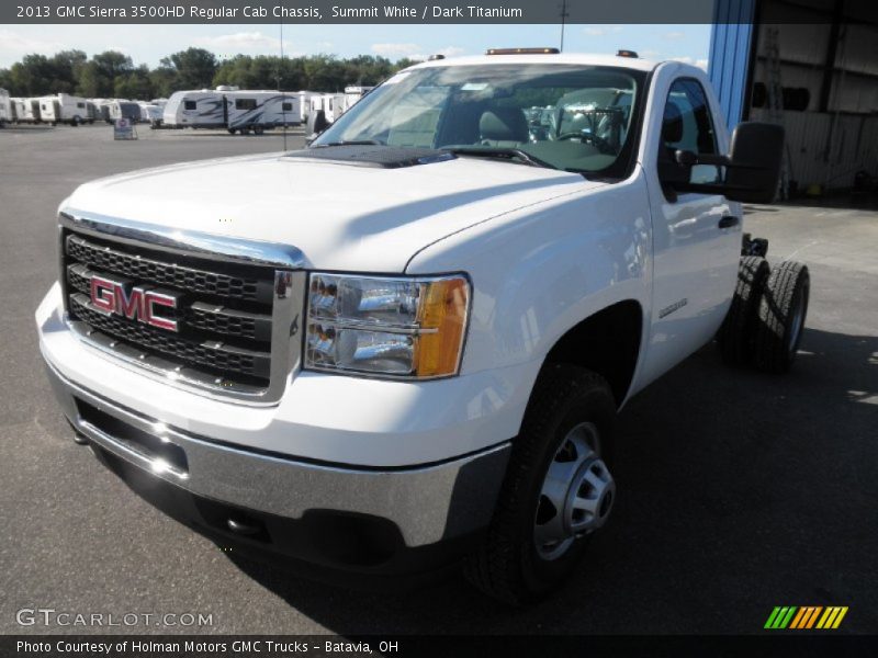 Summit White / Dark Titanium 2013 GMC Sierra 3500HD Regular Cab Chassis