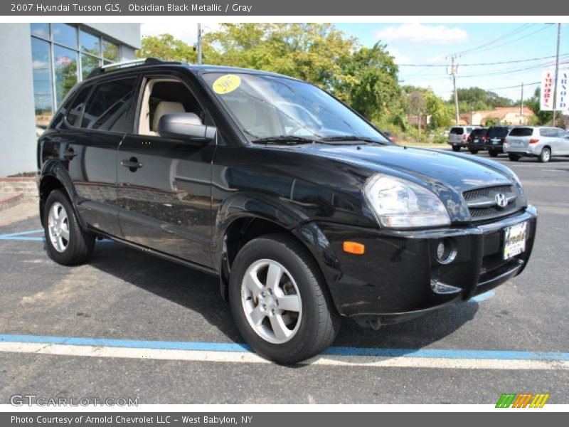 Obsidian Black Metallic / Gray 2007 Hyundai Tucson GLS