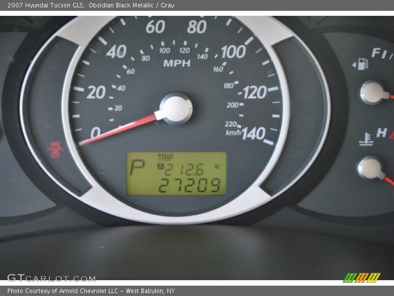 Obsidian Black Metallic / Gray 2007 Hyundai Tucson GLS