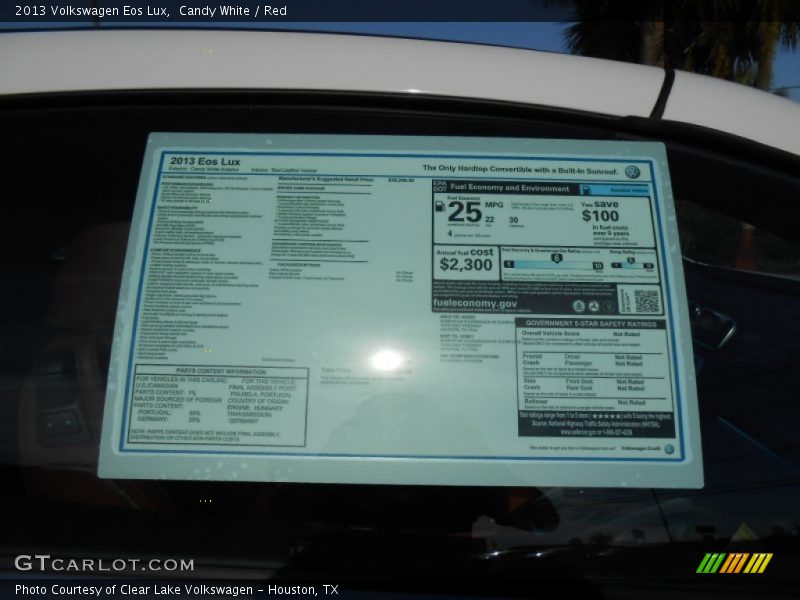  2013 Eos Lux Window Sticker