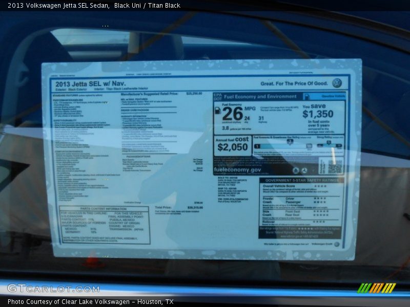 Black Uni / Titan Black 2013 Volkswagen Jetta SEL Sedan