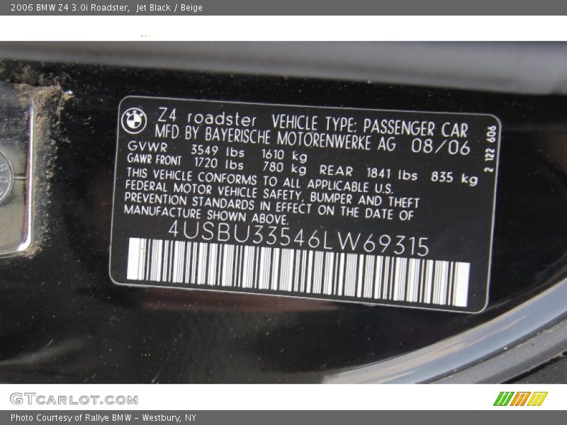 Jet Black / Beige 2006 BMW Z4 3.0i Roadster