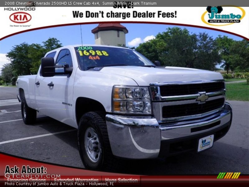 Summit White / Dark Titanium 2008 Chevrolet Silverado 2500HD LS Crew Cab 4x4