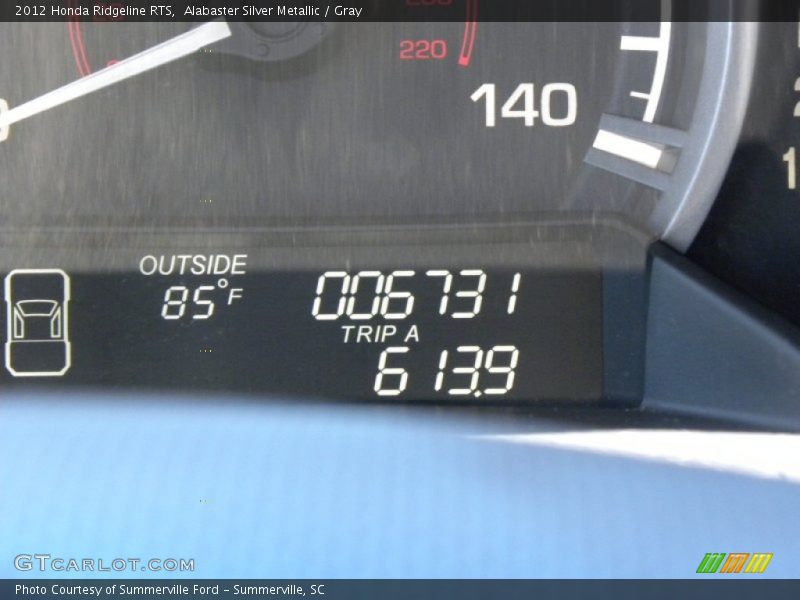 Alabaster Silver Metallic / Gray 2012 Honda Ridgeline RTS