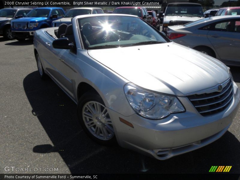 Bright Silver Metallic / Dark Khaki/Light Graystone 2008 Chrysler Sebring LX Convertible