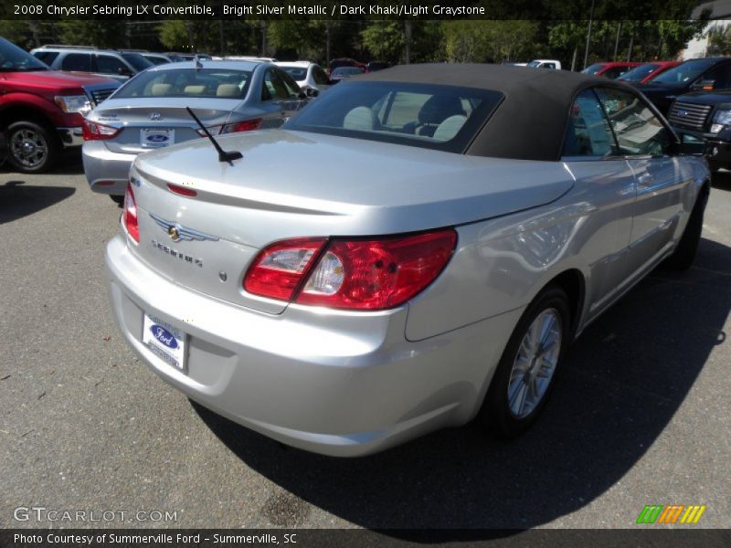 Bright Silver Metallic / Dark Khaki/Light Graystone 2008 Chrysler Sebring LX Convertible