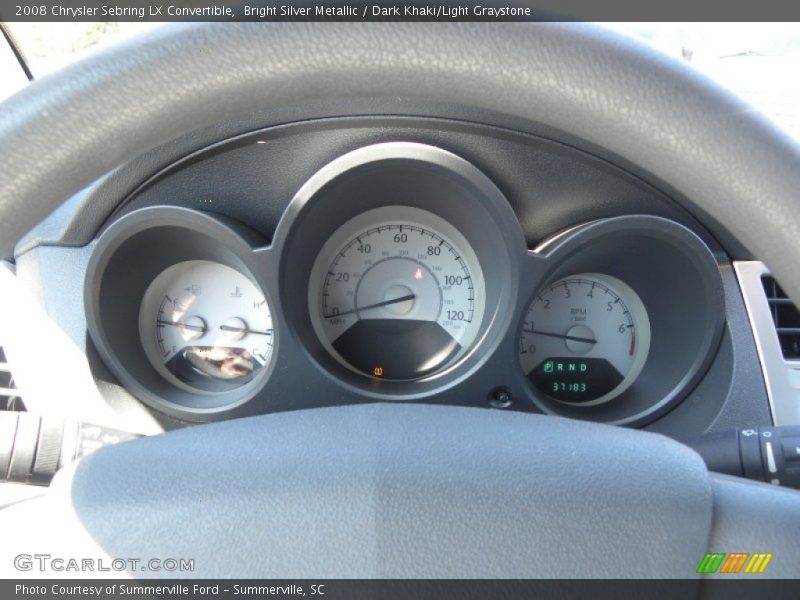 Bright Silver Metallic / Dark Khaki/Light Graystone 2008 Chrysler Sebring LX Convertible