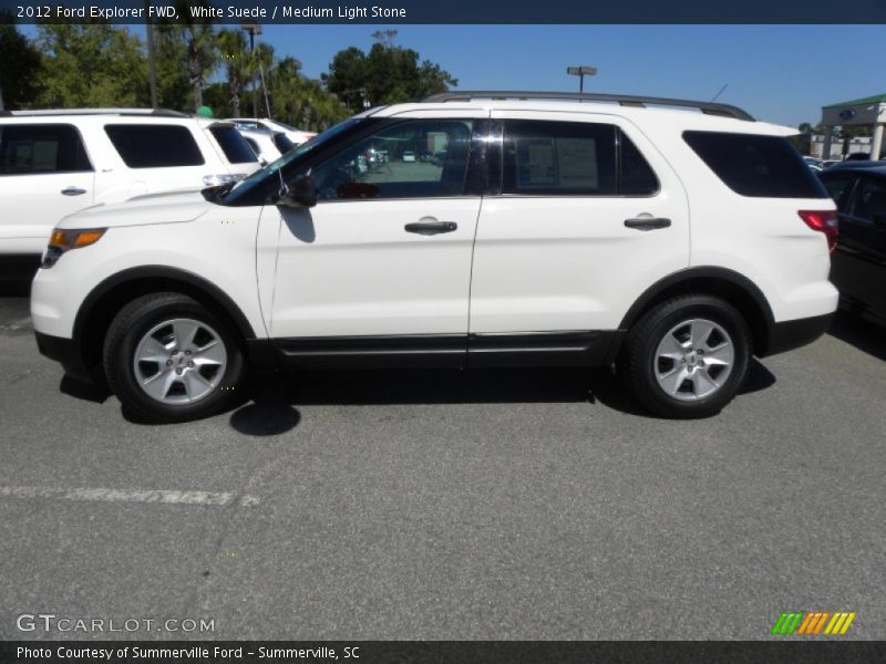 White Suede / Medium Light Stone 2012 Ford Explorer FWD