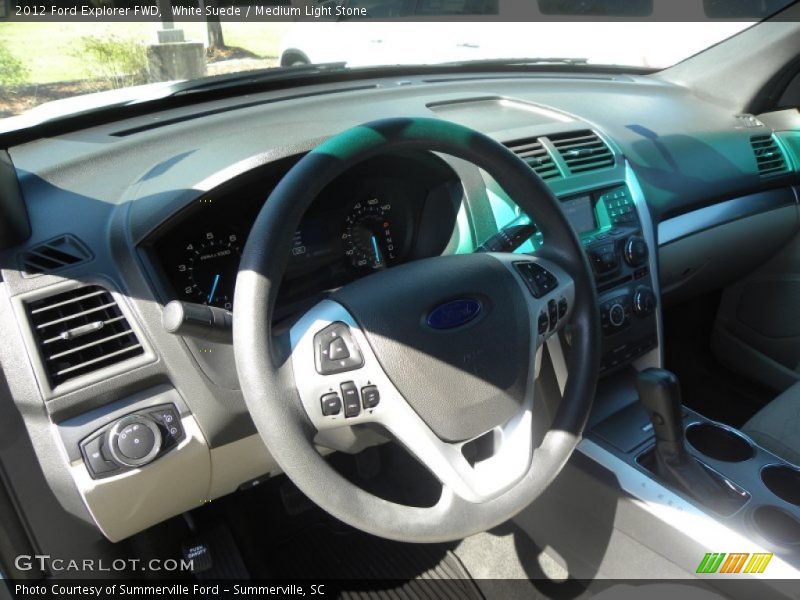 White Suede / Medium Light Stone 2012 Ford Explorer FWD