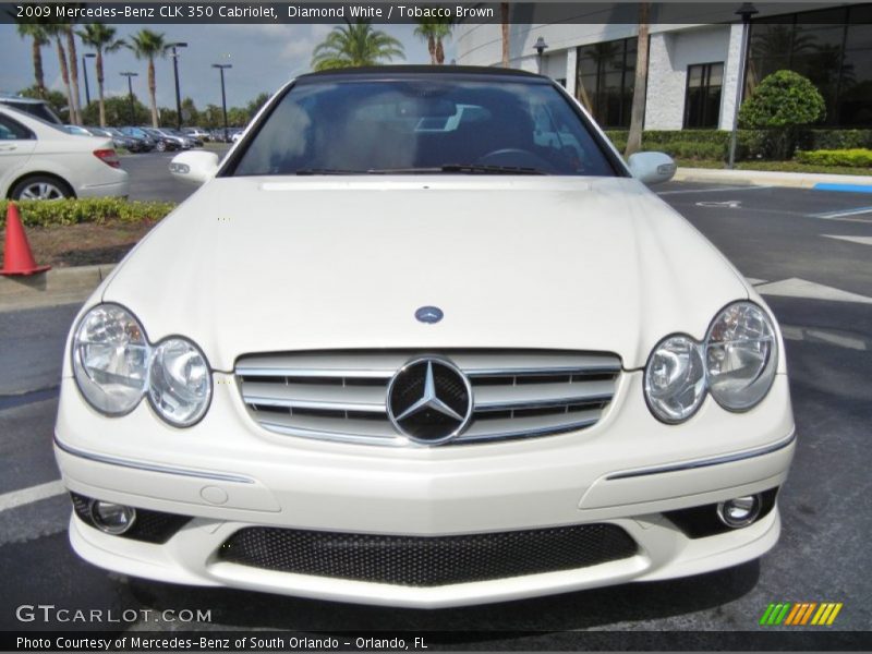 Diamond White / Tobacco Brown 2009 Mercedes-Benz CLK 350 Cabriolet