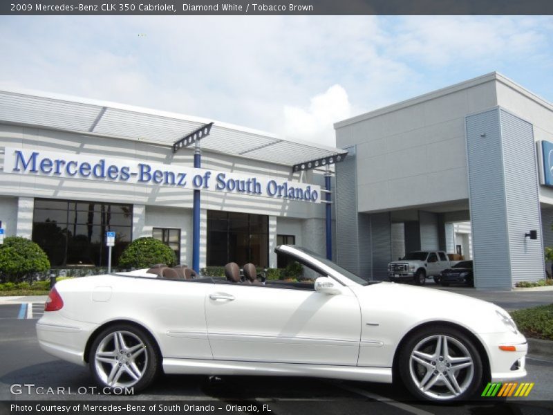 Diamond White / Tobacco Brown 2009 Mercedes-Benz CLK 350 Cabriolet