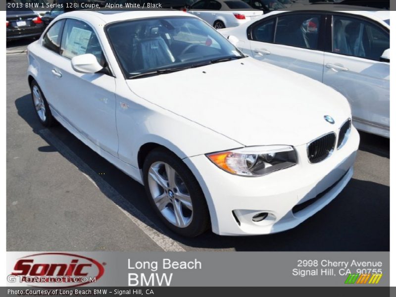 Alpine White / Black 2013 BMW 1 Series 128i Coupe