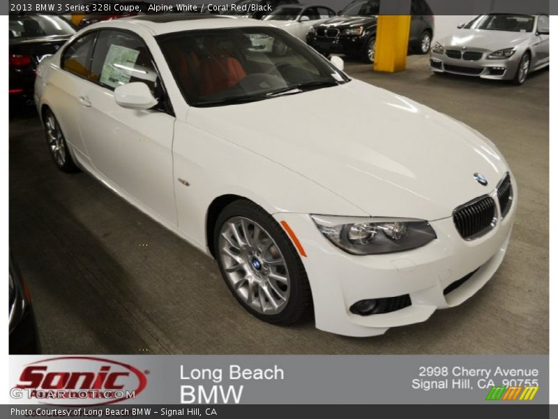 Alpine White / Coral Red/Black 2013 BMW 3 Series 328i Coupe