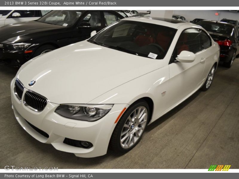 Alpine White / Coral Red/Black 2013 BMW 3 Series 328i Coupe