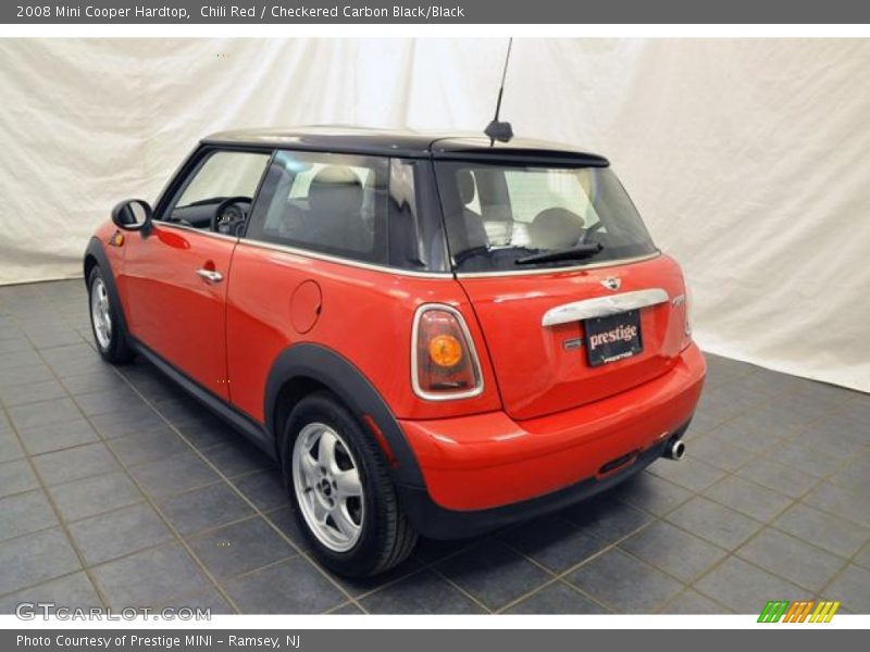 Chili Red / Checkered Carbon Black/Black 2008 Mini Cooper Hardtop