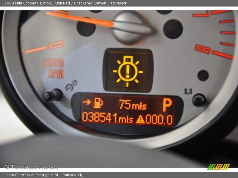 Chili Red / Checkered Carbon Black/Black 2008 Mini Cooper Hardtop