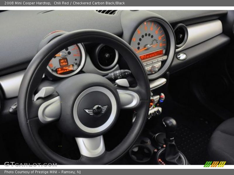 Chili Red / Checkered Carbon Black/Black 2008 Mini Cooper Hardtop