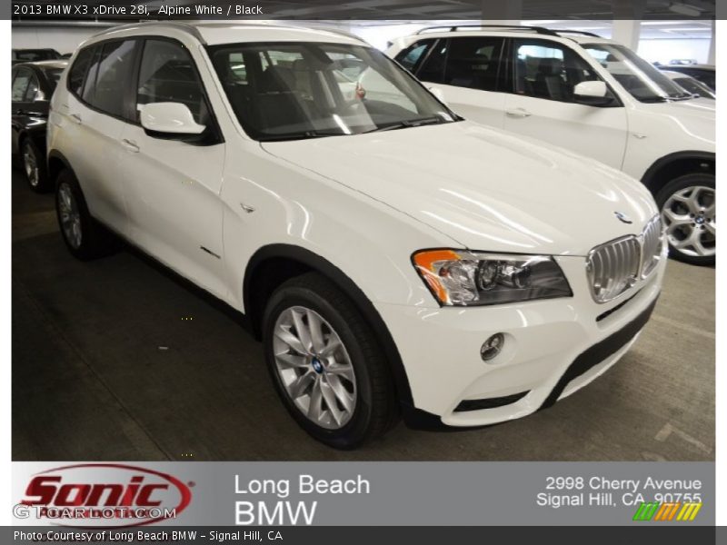 Alpine White / Black 2013 BMW X3 xDrive 28i